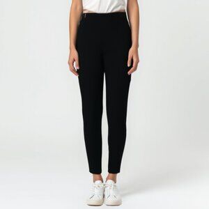 Bianca Nygard Black Ruched Ankle Leggings | Petite 10P | EUC